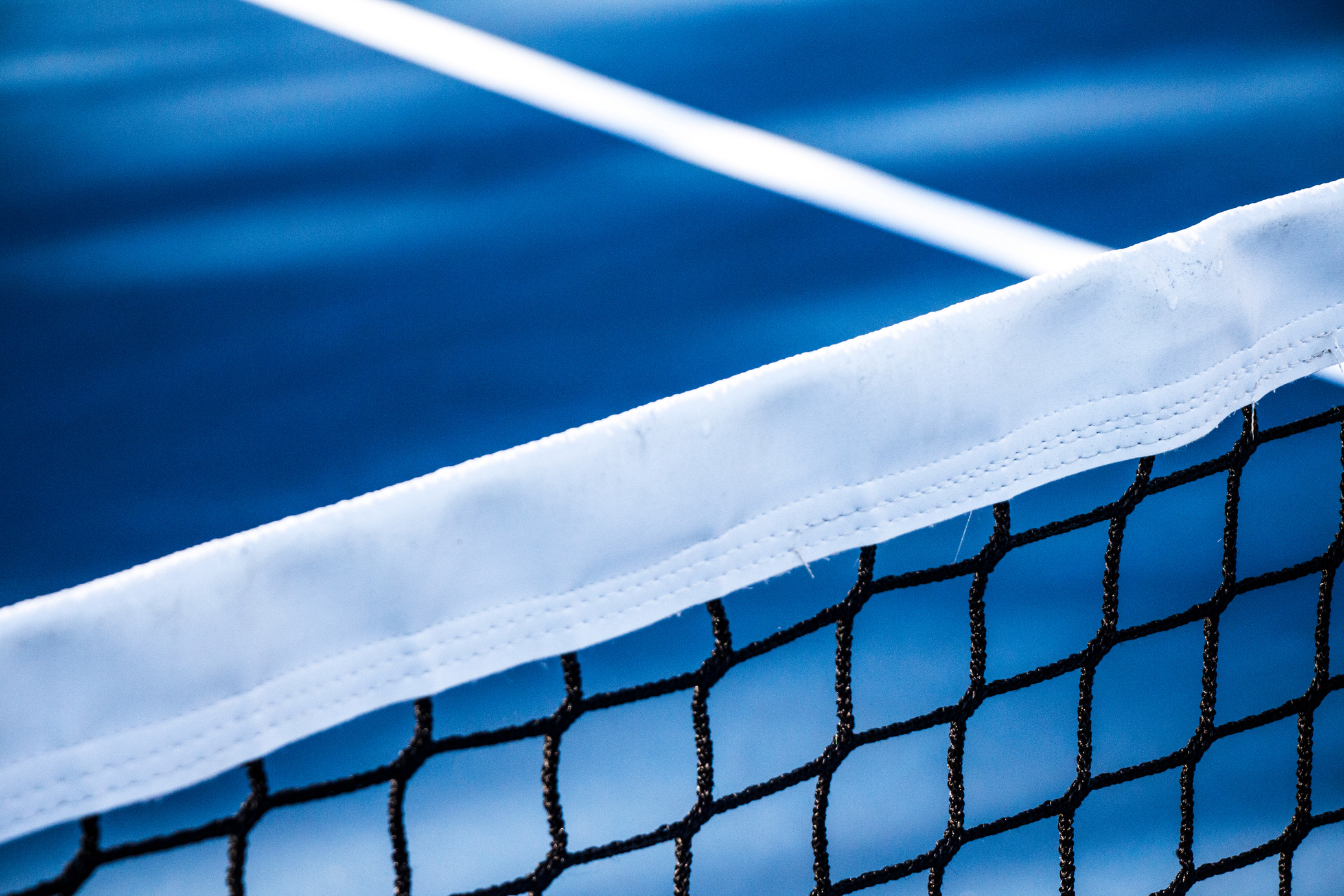 Close-Up Shot of a Tennis Net