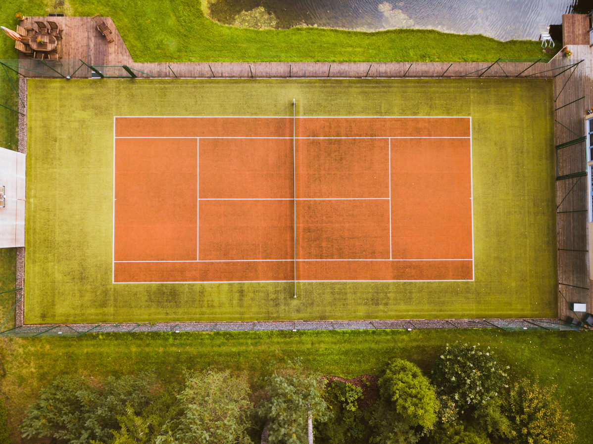Aerial Photography of a Tennis Court