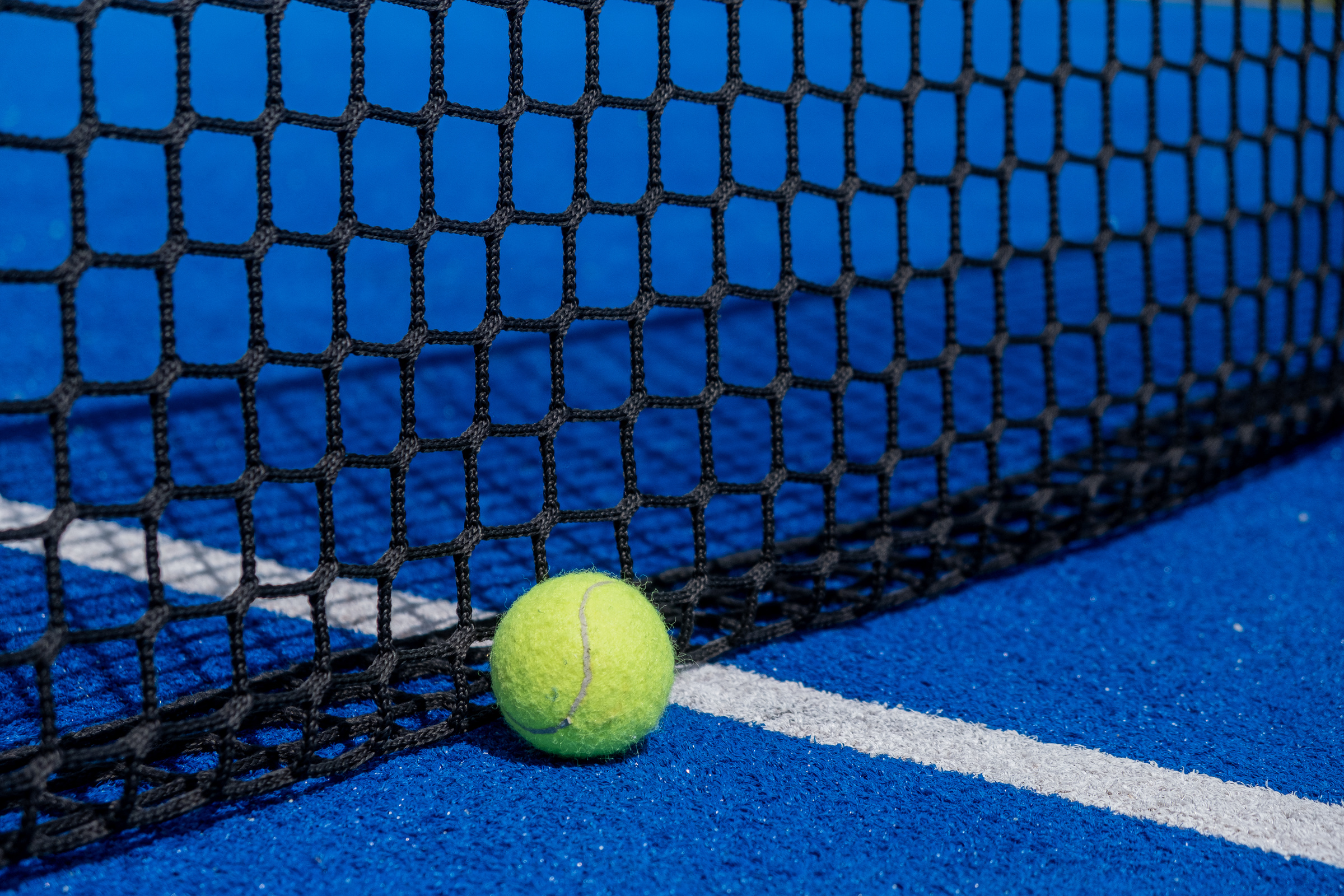 Blue paddle tennis court netting